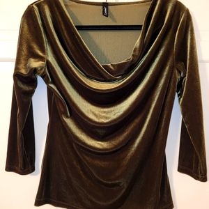 Jason Maxwell green/gold velvet top